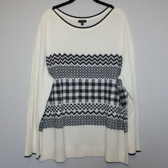 Talbots Fair Isle Lurex Wool Blend Sweater HW9427 - Picture 2 of 9